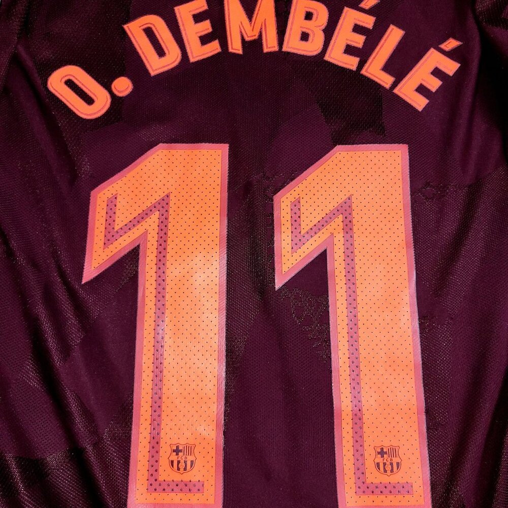Dembele Barcelona 2017 2018 Third UEFA PLAYER ISSUE Soccer Jersey Shirt M - Picture 3 of 8